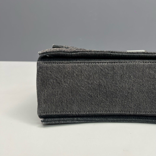Balenciaga Medium Crush Chain Shoulder Bag Denim Dark Grey Balenciaga Medium Crush Chain Shoulder Bag Denim Dark Grey