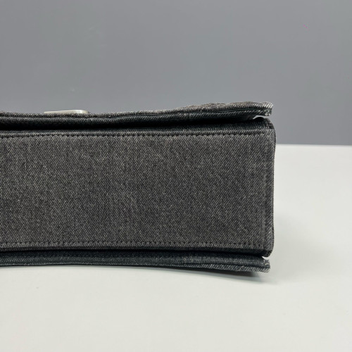 Balenciaga Medium Crush Chain Shoulder Bag Denim Dark Grey Balenciaga Medium Crush Chain Shoulder Bag Denim Dark Grey
