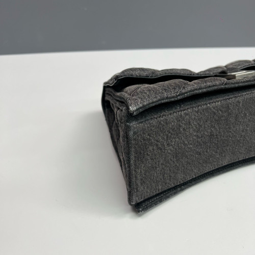 Balenciaga Medium Crush Chain Shoulder Bag Denim Dark Grey Balenciaga Medium Crush Chain Shoulder Bag Denim Dark Grey