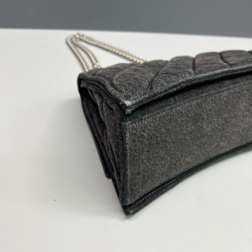 Balenciaga Medium Crush Chain Shoulder Bag Denim Dark Grey Balenciaga Medium Crush Chain Shoulder Bag Denim Dark Grey