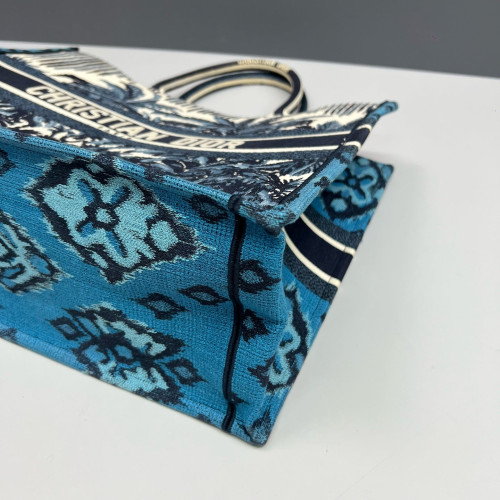 Dior Embroidered Large Book Tote Canvas Blue Beige Navy Dior Embroidered Large Book Tote Canvas Blue Beige Navy