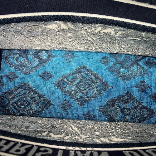 Dior Embroidered Large Book Tote Canvas Blue Beige Navy Dior Embroidered Large Book Tote Canvas Blue Beige Navy