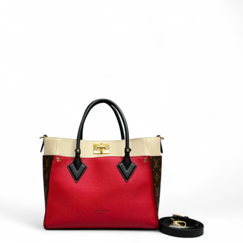 Louis Vuitton On My Side MM Calfskin Red White Brown