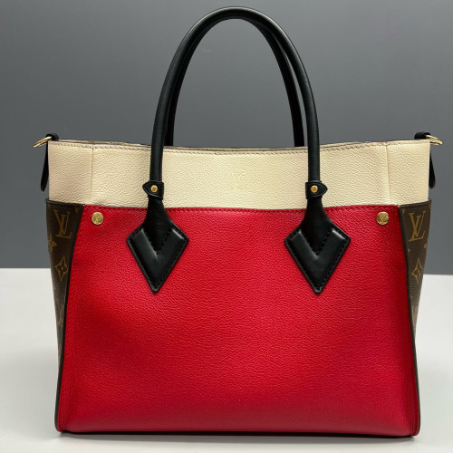 Louis Vuitton On My Side MM Calfskin Red White Brown