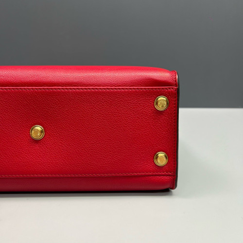 Louis Vuitton On My Side MM Calfskin Red White Brown