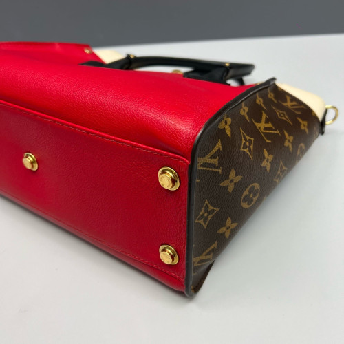 Louis Vuitton On My Side MM Calfskin Red White Brown