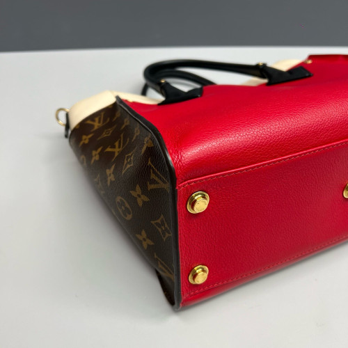 Louis Vuitton On My Side MM Calfskin Red White Brown