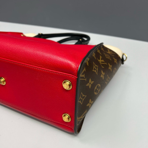 Louis Vuitton On My Side MM Calfskin Red White Brown