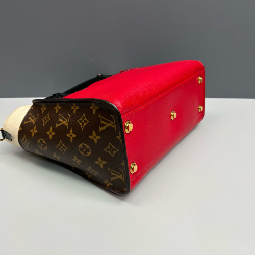 Louis Vuitton On My Side MM Calfskin Red White Brown