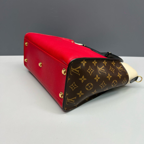 Louis Vuitton On My Side MM Calfskin Red White Brown