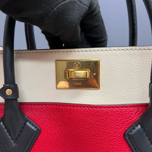 Louis Vuitton On My Side MM Calfskin Red White Brown