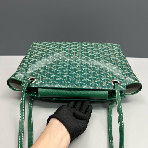 Goyard Rouette PM Goyardine Green Brown White