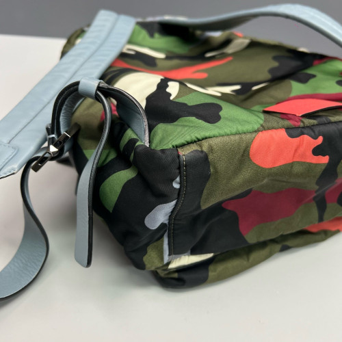 Valentino Rockstud Backpack Nylon Green Black Red Valentino Rockstud Backpack Nylon Green Black Red