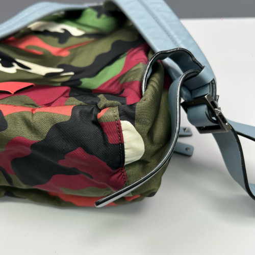 Valentino Rockstud Backpack Nylon Green Black Red Valentino Rockstud Backpack Nylon Green Black Red