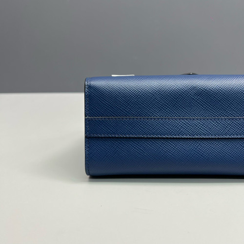 Prada Robot Patches Flap Bag Saffiano Calfskin Blue
