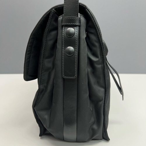 Prada Padded Large Flap Nylon Vela Black