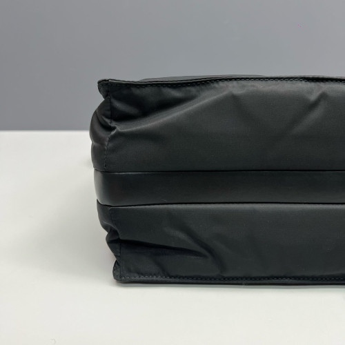 Prada Padded Large Flap Nylon Vela Black