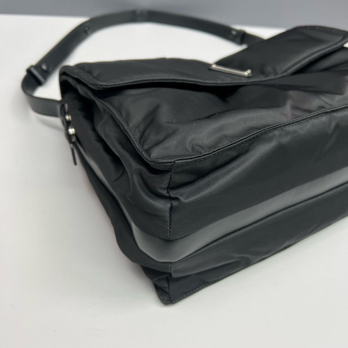 Prada Padded Large Flap Nylon Vela Black