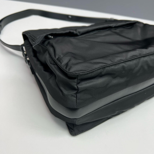 Prada Padded Large Flap Nylon Vela Black