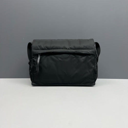 Prada Padded Large Flap Nylon Vela Black