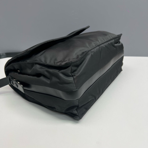 Prada Padded Large Flap Nylon Vela Black