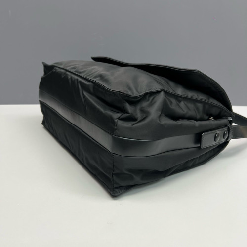 Prada Padded Large Flap Nylon Vela Black