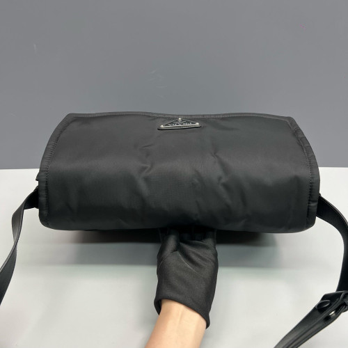 Prada Padded Large Flap Nylon Vela Black
