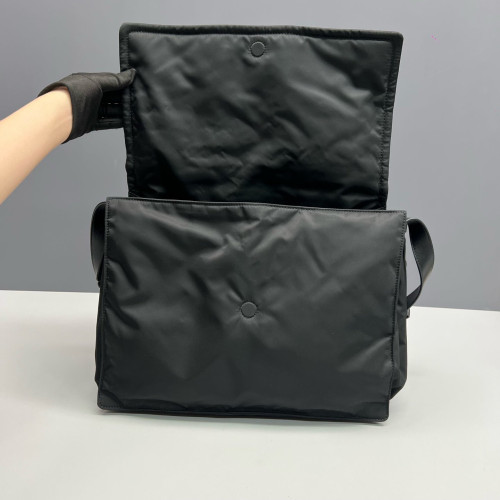 Prada Padded Large Flap Nylon Vela Black