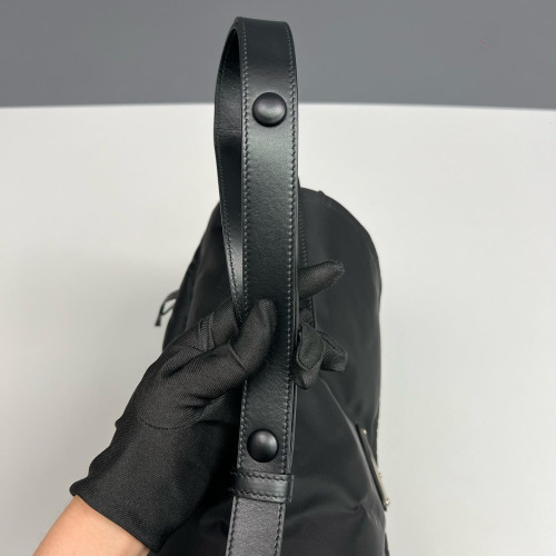 Prada Padded Large Flap Nylon Vela Black