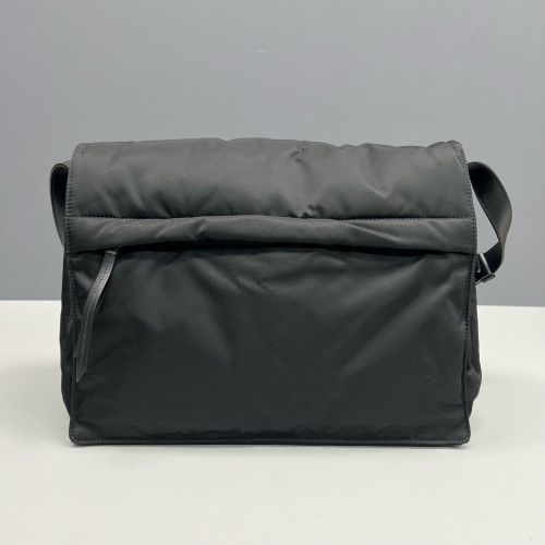 Prada Padded Large Flap Nylon Vela Black