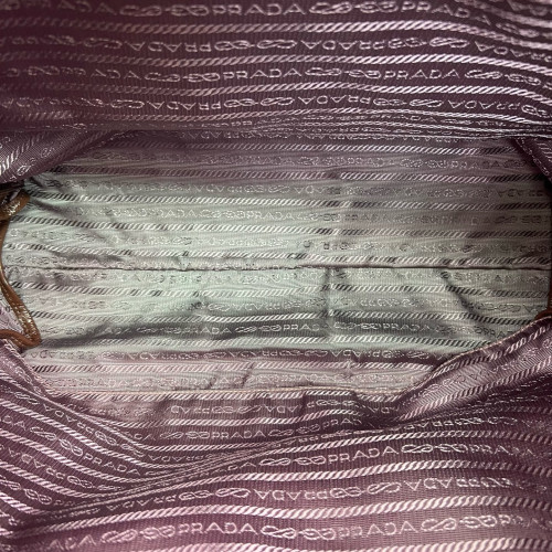 Prada Tote Bag Pull Up Leather Dark Brown Burgundy
