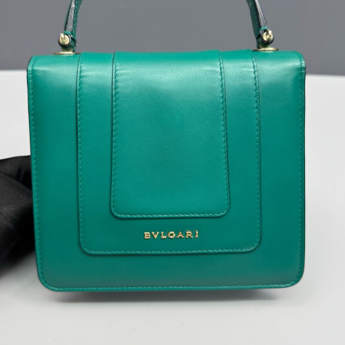 Bvlgari Small Serpenti Forever Top Handle Bag Smooth Calfskin Green