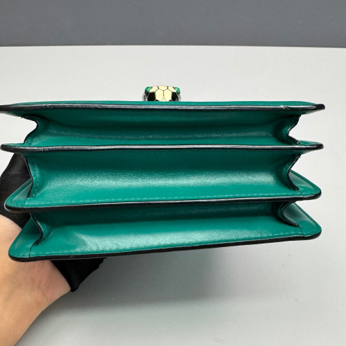 Bvlgari Small Serpenti Forever Top Handle Bag Smooth Calfskin Green