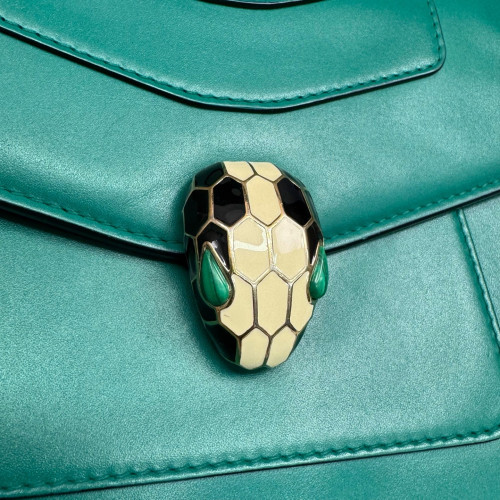 Bvlgari Small Serpenti Forever Top Handle Bag Smooth Calfskin Green
