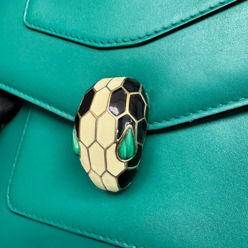 Bvlgari Small Serpenti Forever Top Handle Bag Smooth Calfskin Green