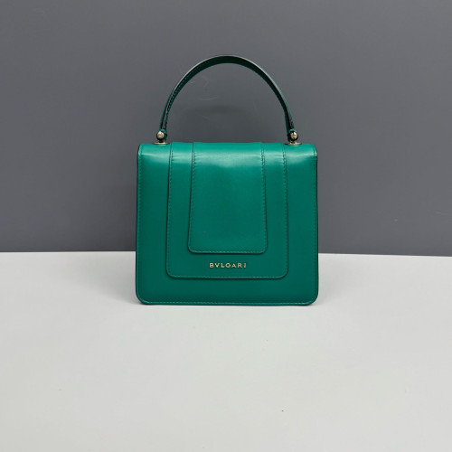 Bvlgari Small Serpenti Forever Top Handle Bag Smooth Calfskin Green