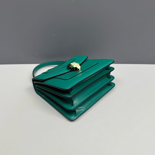 Bvlgari Small Serpenti Forever Top Handle Bag Smooth Calfskin Green