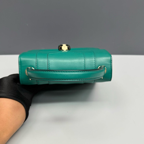 Bvlgari Small Serpenti Forever Top Handle Bag Smooth Calfskin Green