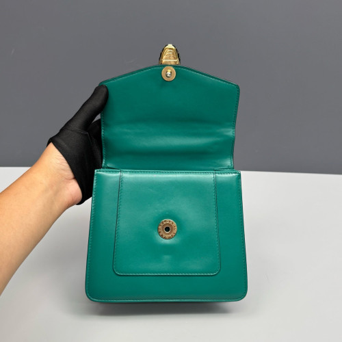 Bvlgari Small Serpenti Forever Top Handle Bag Smooth Calfskin Green