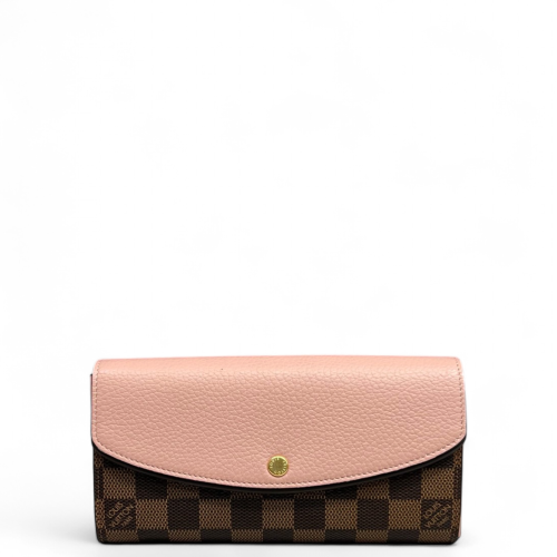Louis Vuitton Emilie Wallet Damier Ebene Brown Pink Louis Vuitton Emilie Wallet Damier Ebene Brown Pink