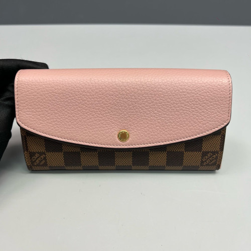 Louis Vuitton Emilie Wallet Damier Ebene Brown Pink Louis Vuitton Emilie Wallet Damier Ebene Brown Pink