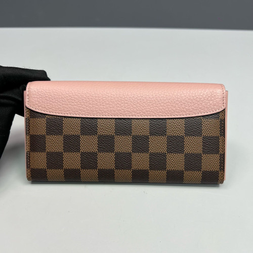 Louis Vuitton Emilie Wallet Damier Ebene Brown Pink Louis Vuitton Emilie Wallet Damier Ebene Brown Pink
