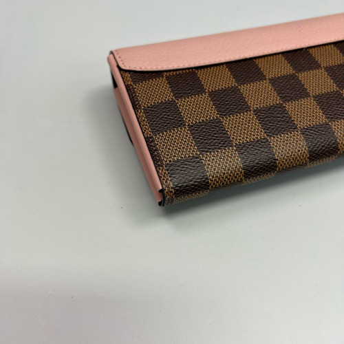 Louis Vuitton Emilie Wallet Damier Ebene Brown Pink Louis Vuitton Emilie Wallet Damier Ebene Brown Pink