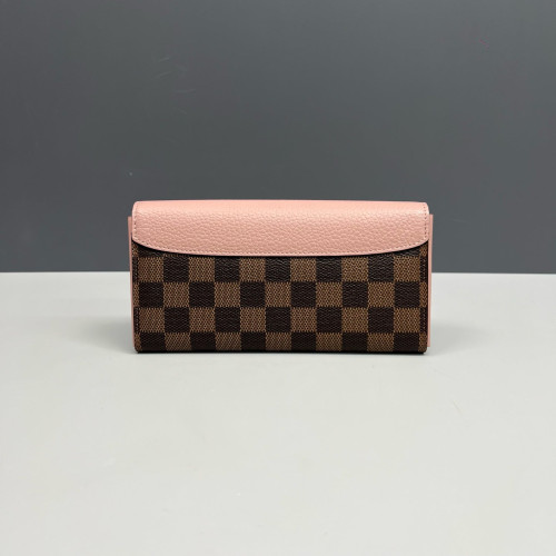 Louis Vuitton Emilie Wallet Damier Ebene Brown Pink Louis Vuitton Emilie Wallet Damier Ebene Brown Pink