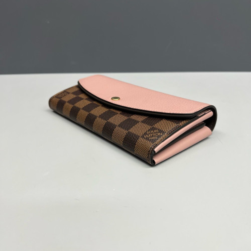 Louis Vuitton Emilie Wallet Damier Ebene Brown Pink Louis Vuitton Emilie Wallet Damier Ebene Brown Pink