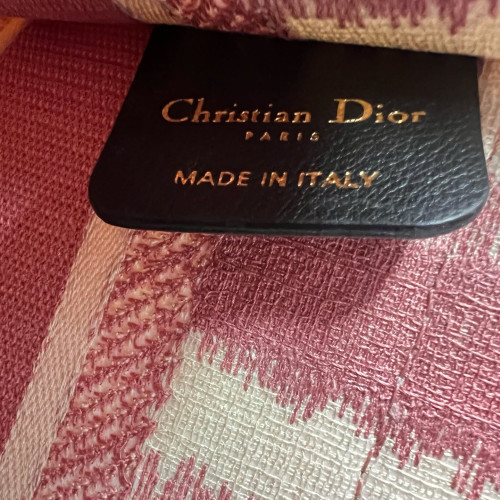 Dior Mini Book Tote Canvas Pink Beige