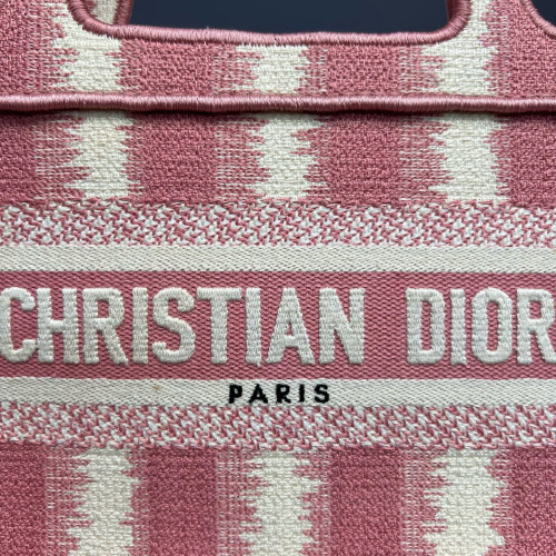 Dior Mini Book Tote Canvas Pink Beige