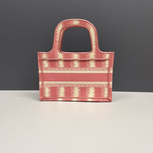 Dior Mini Book Tote Canvas Pink Beige