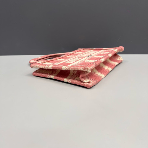 Dior Mini Book Tote Canvas Pink Beige