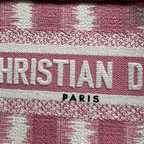 Dior Mini Book Tote Canvas Pink Beige